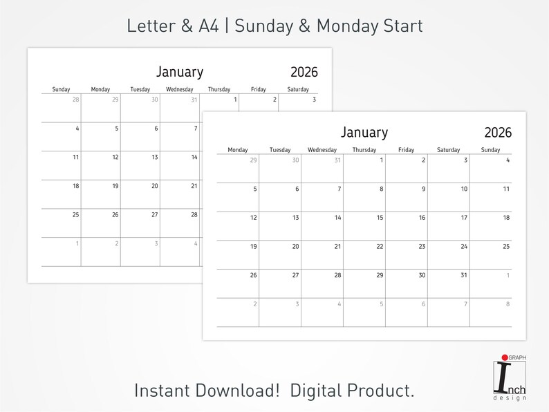 2026 Printable Desk Calendar | Minimalist Calendar | Monthly Planner | Student Organizer image 6