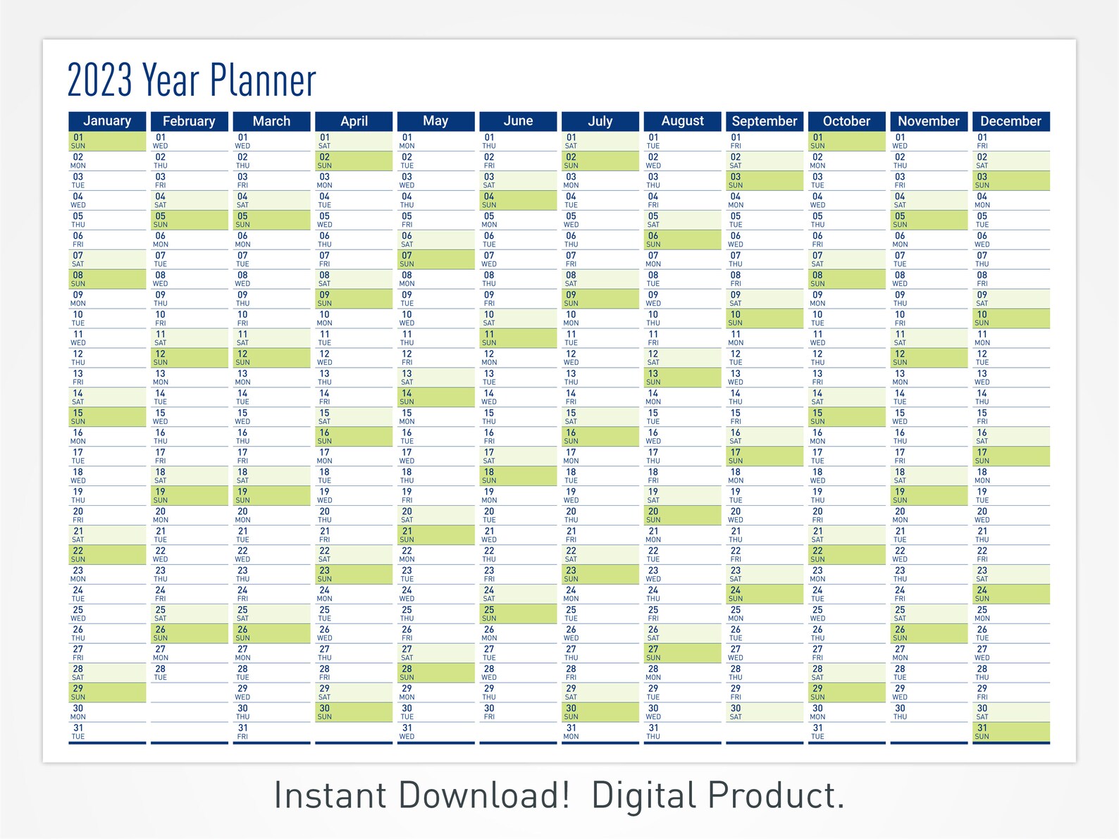 2023 Wall Planner Calendar 2023 Yearly Wall Calendar Big Etsy Hong Kong