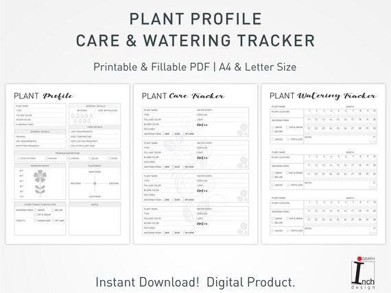 Printable Plant Care Journal: Houseplant Tracker (Fillable PDF)