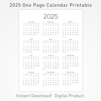 Printable Calendar - Etsy
