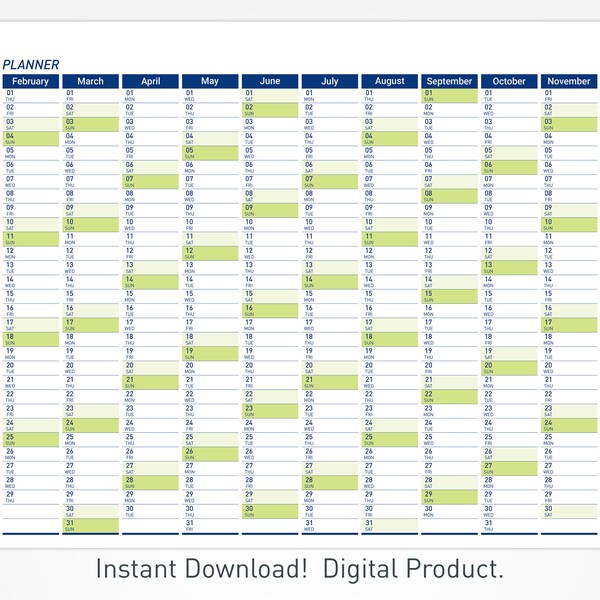 Yearly Wall Planner Etsy Australia