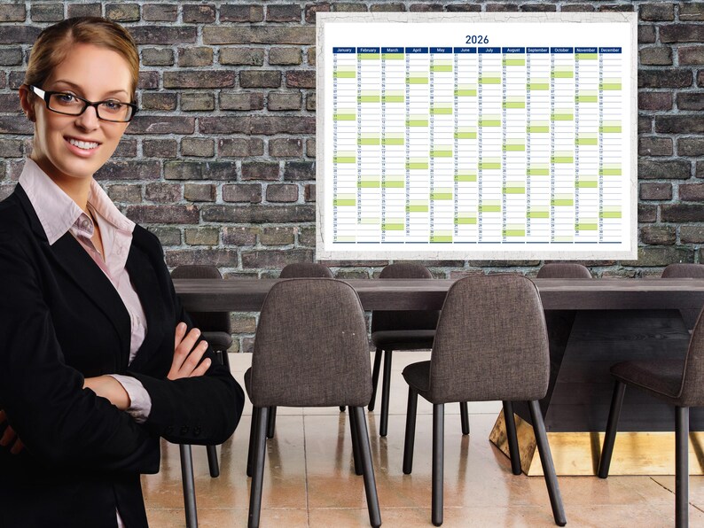 2026 Printable Wall Planner with Minimalist Design, Large Wall Calendar for Office and School image 4
