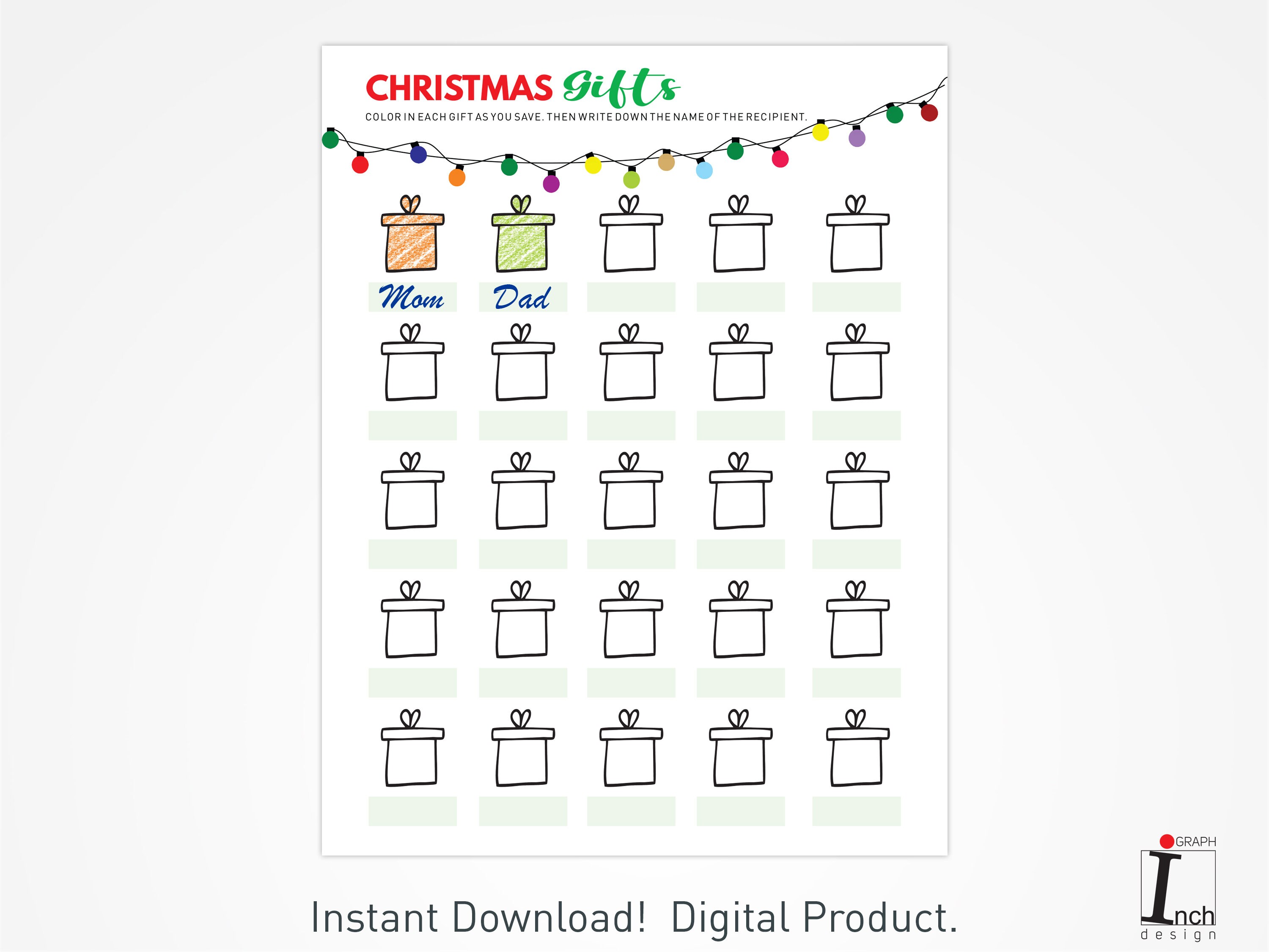 Christmas Savings Challenge Printable Christmas Gifts - Etsy