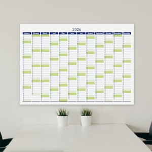2026 Printable Wall Planner with Minimalist Design, Large Wall Calendar for Office and School image 7