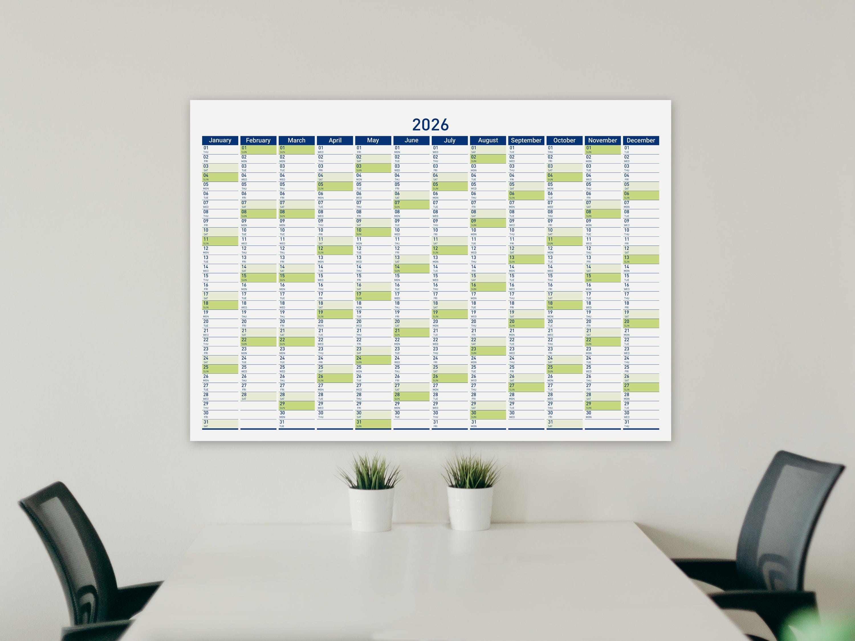2026 Wandkalender, multifunctioneel planningshulpmiddel, papier