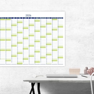 2026 Printable Wall Planner with Minimalist Design, Large Wall Calendar for Office and School image 6