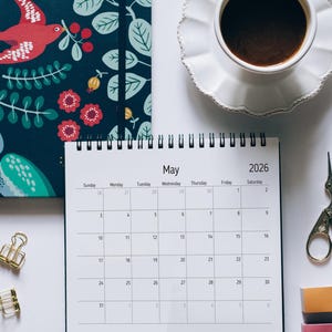 2026 Printable Desk Calendar | Minimalist Calendar | Monthly Planner | Student Organizer image 3