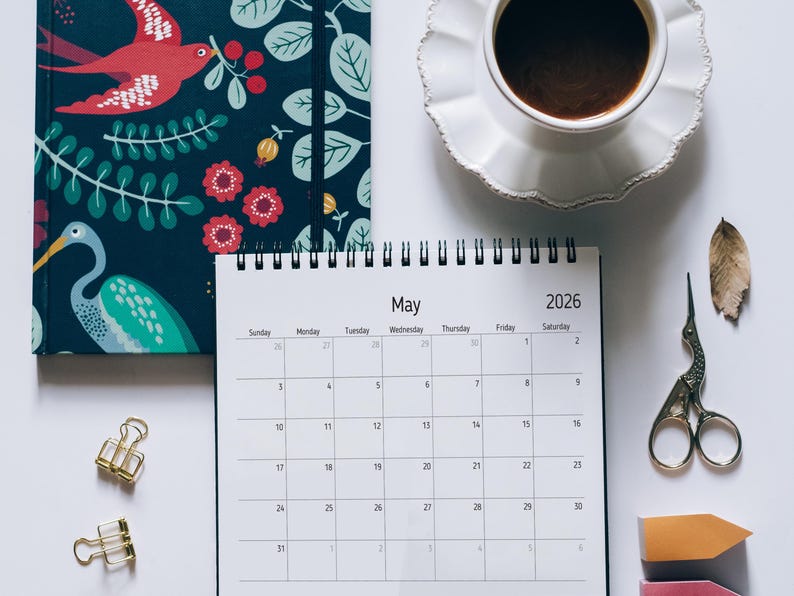 2026 Printable Desk Calendar | Minimalist Calendar | Monthly Planner | Student Organizer image 3