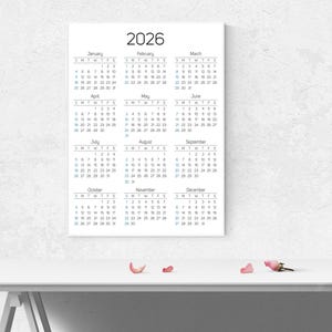 2026 Printable Calendar | Minimalist Calendar | One Page Calendar for Wall image 8