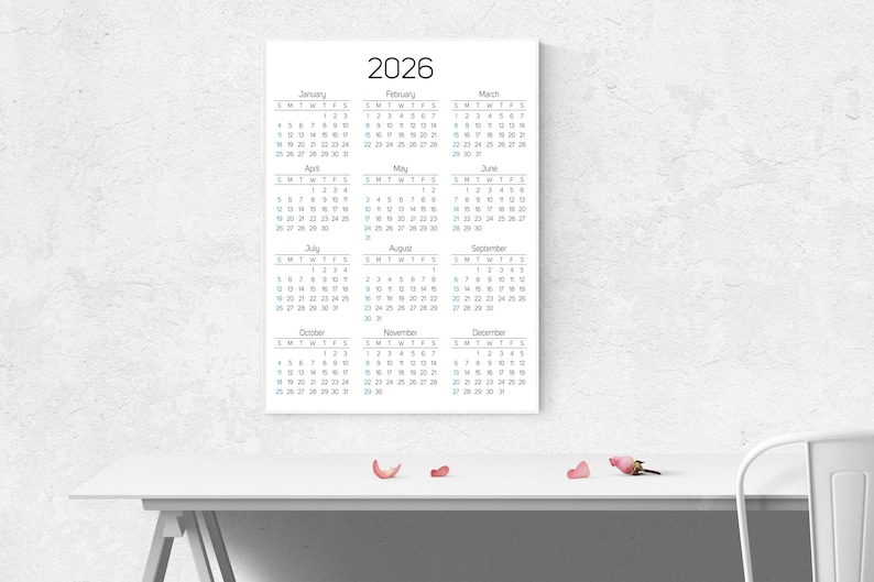 2026 Printable Calendar | Minimalist Calendar | One Page Calendar for Wall image 8