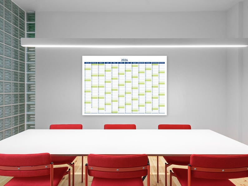 2026 Printable Wall Planner with Minimalist Design, Large Wall Calendar for Office and School image 8