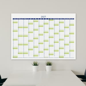 2027 Printable Wall Planner with Minimalist Design, Large Wall Calendar for Office and School image 7