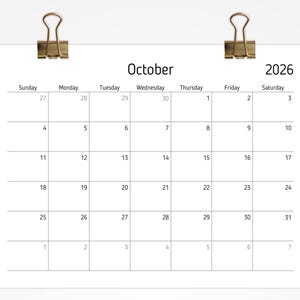 2026 Printable Desk Calendar | Minimalist Calendar | Monthly Planner | Student Organizer image 5