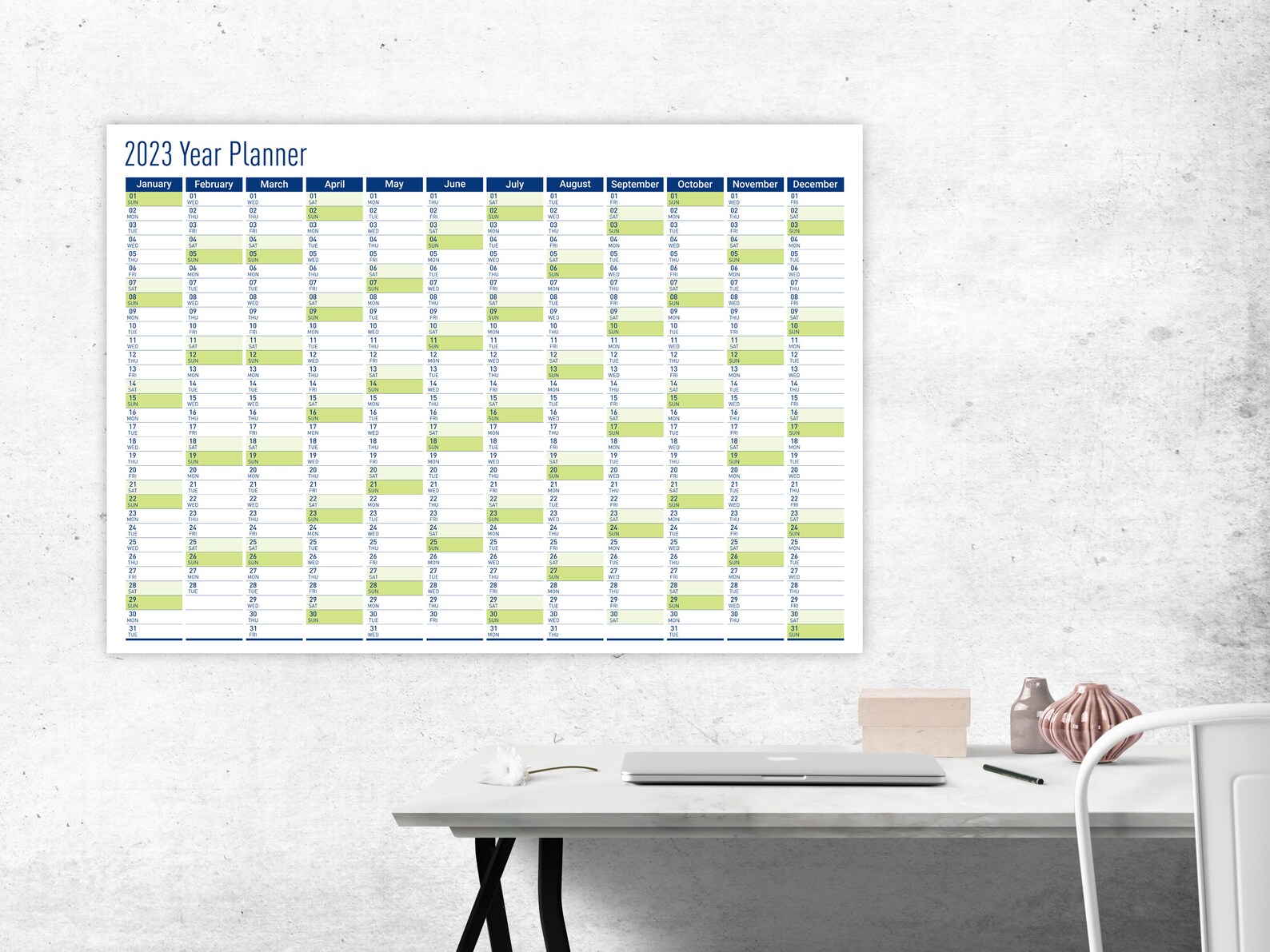 2023 Wall Planner Calendar 2023 Yearly Wall Calendar Big Etsy India