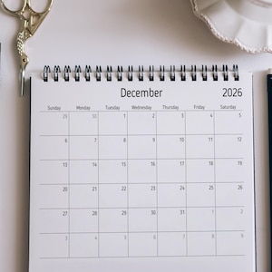 2026 Printable Desk Calendar | Minimalist Calendar | Monthly Planner | Student Organizer image 9