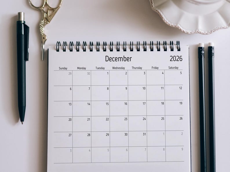 2026 Printable Desk Calendar | Minimalist Calendar | Monthly Planner | Student Organizer image 9