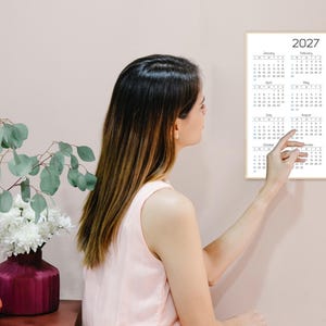 2027 Printable Calendar | Minimalist Calendar | One Page Calendar for Wall image 9