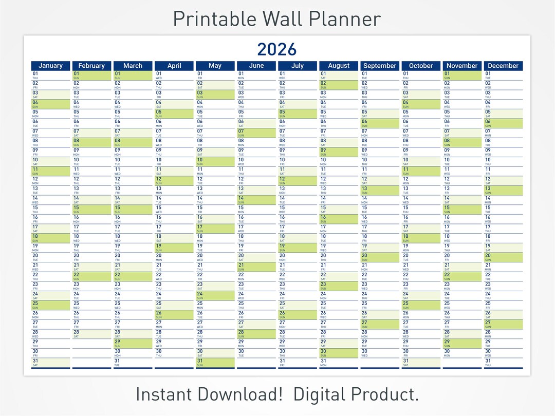 2026 Printable Wall Planner With Minimalist Design Large Wall Calendar 2026 Printable Wall Planner With Minimalist Design Large Wall Calendar