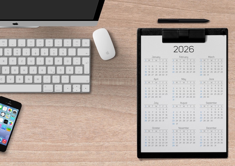 2026 Printable Calendar | Minimalist Calendar | One Page Calendar for Wall image 2