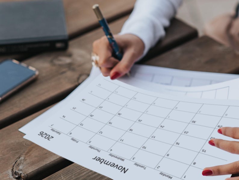 2026 Printable Desk Calendar | Minimalist Calendar | Monthly Planner | Student Organizer image 7