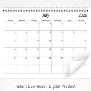 2026 Printable Desk Calendar | Minimalist Calendar | Monthly Planner | Student Organizer image 8