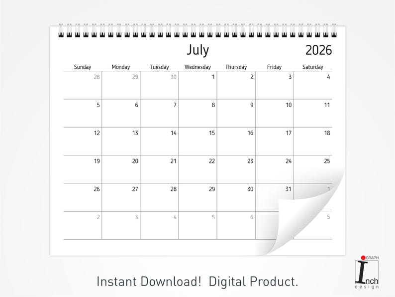 2026 Printable Desk Calendar | Minimalist Calendar | Monthly Planner | Student Organizer image 8