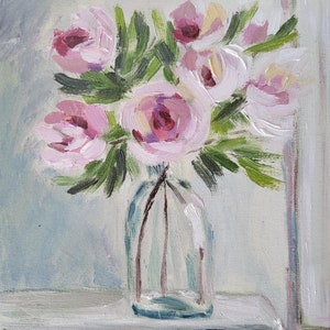Peônias Flores Decoração para casa Decoração para parede Presente de aniversário Pintura a óleo