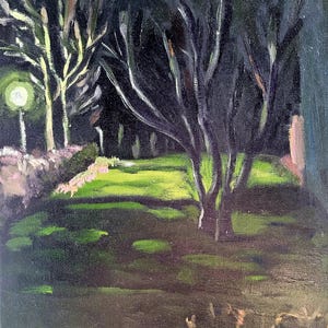 Noche Oscuridad Imagen negra Cuadro pequeño Imagen misteriosa Regalo único