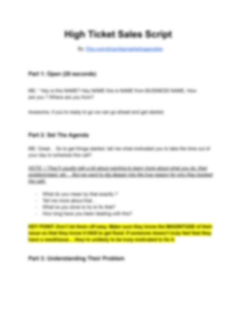 Coach, Consultant, High Ticket Sales Script | Sell Courses, Programs ...