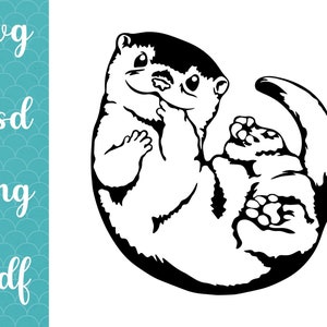 Cute Otter SVG Clipart Bundle, Kawaii Otter Sublimation PNG, Funny Otter Lover Design, River Otter Digital Download for Cricut Crafts