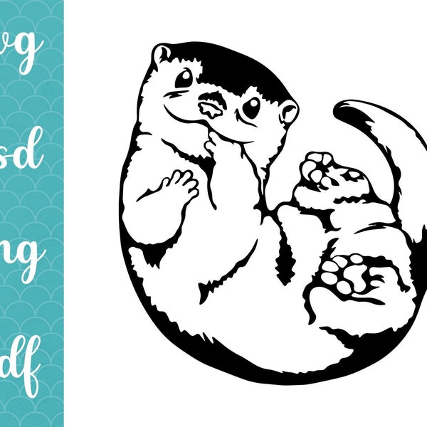 Cute Baby Otter SVG / Lovely animal vector Forest animals svg / baby shirt / River animals / baby bodysuit design / PNG / Clipart / Cricut /