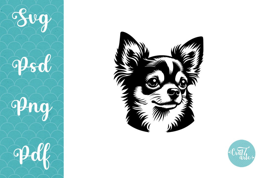 Chihuahua Svg, Dog Svg Clipart, Breed, Head, Dog Face Vector, Memorial ...