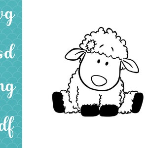 Sheep Vector / Lamb Nursery / Fluffy / Kids / Tshirt / Baby / Newborn SVG / Cricut / Silhouette / Vinyl / Vector