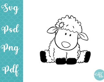 Cute Baby Sheep svg png dxf eps pdf vector graphic design cut print dye sub laser engrave files stencil commercial use digital download