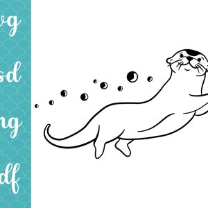 Otter svg, sea otter card gifts PNG clipart wallart nursery decor, otter mug