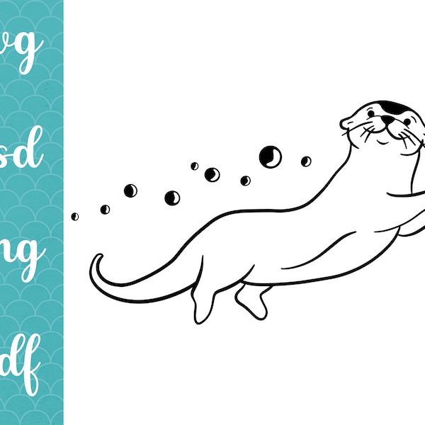 Otter svg, sea otter card gifts PNG clipart wallart nursery decor, otter mug