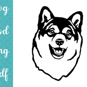 Shiba inu svg raza de perro buscando archivos de cara de cabeza para Cricut / Clipart / Vector / PNG / imprimible / Cricut Silhouette amante de los perros mamá loca