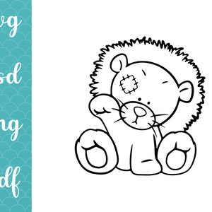 Schattige baby leeuw SVG - dierlijke clipart voor babyborrels en kinderkamer decor. Koop nu dit vectorontwerp