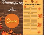 Thanksgiving Grocery List,Thanksgiving Templates,Thanksgiving Cards,Grocery List,