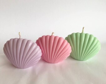 Seashell candles, soy wax hand poured, art deco and minimalist style, Nordic home decor, minimalist