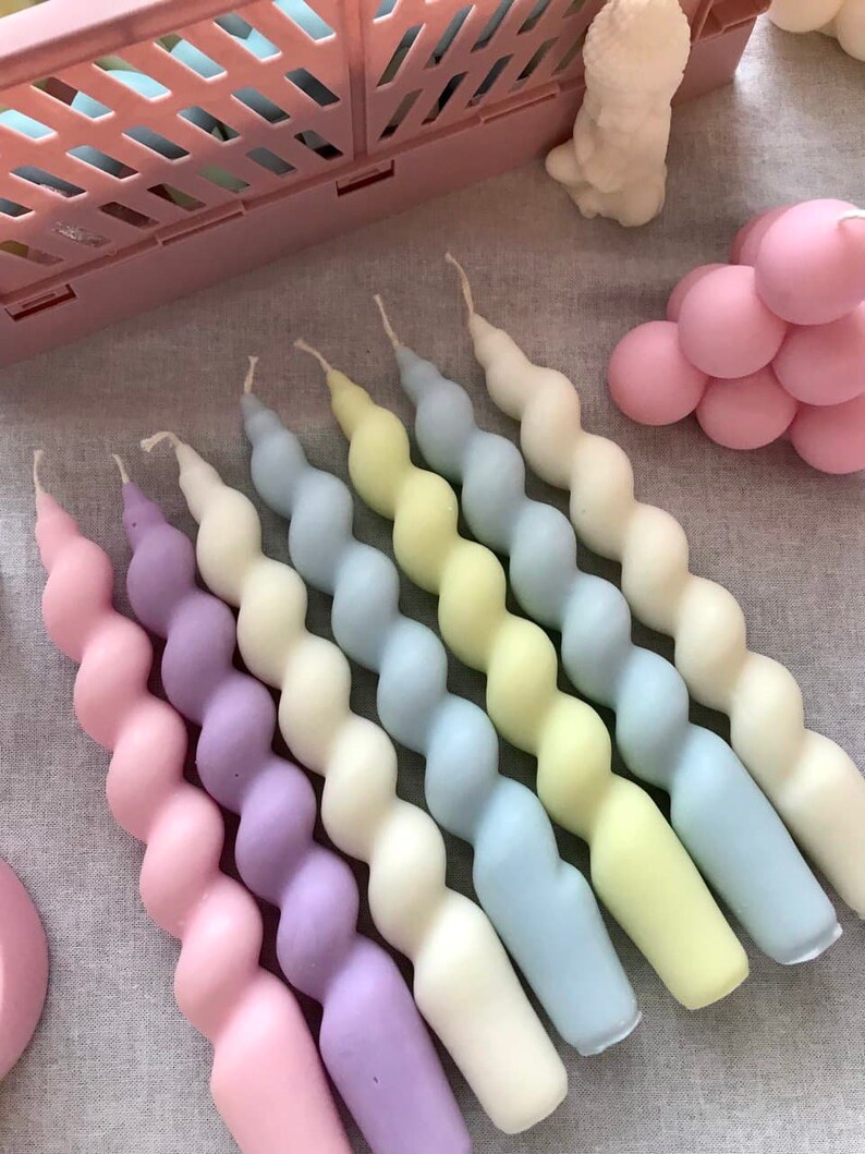 PILLAR TWISTED Candle,soy Wax, Spiral Candle, Twist Candle, Christmas Decor, Home Decor