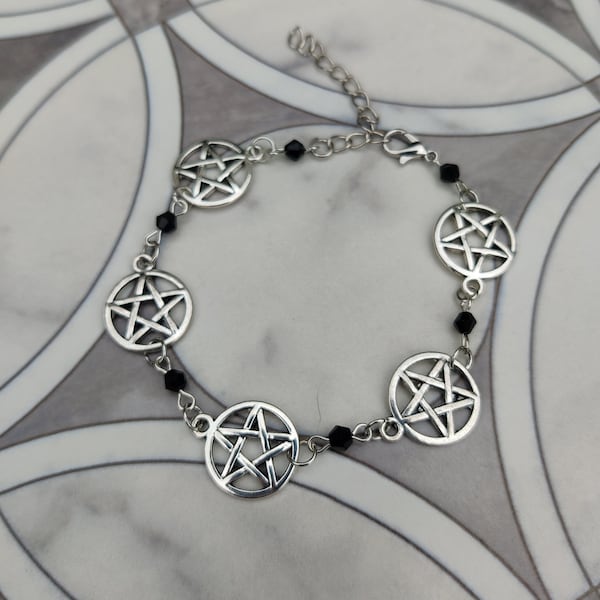 Goth Bracelet Pentagram Bracelet Goth Jewelry