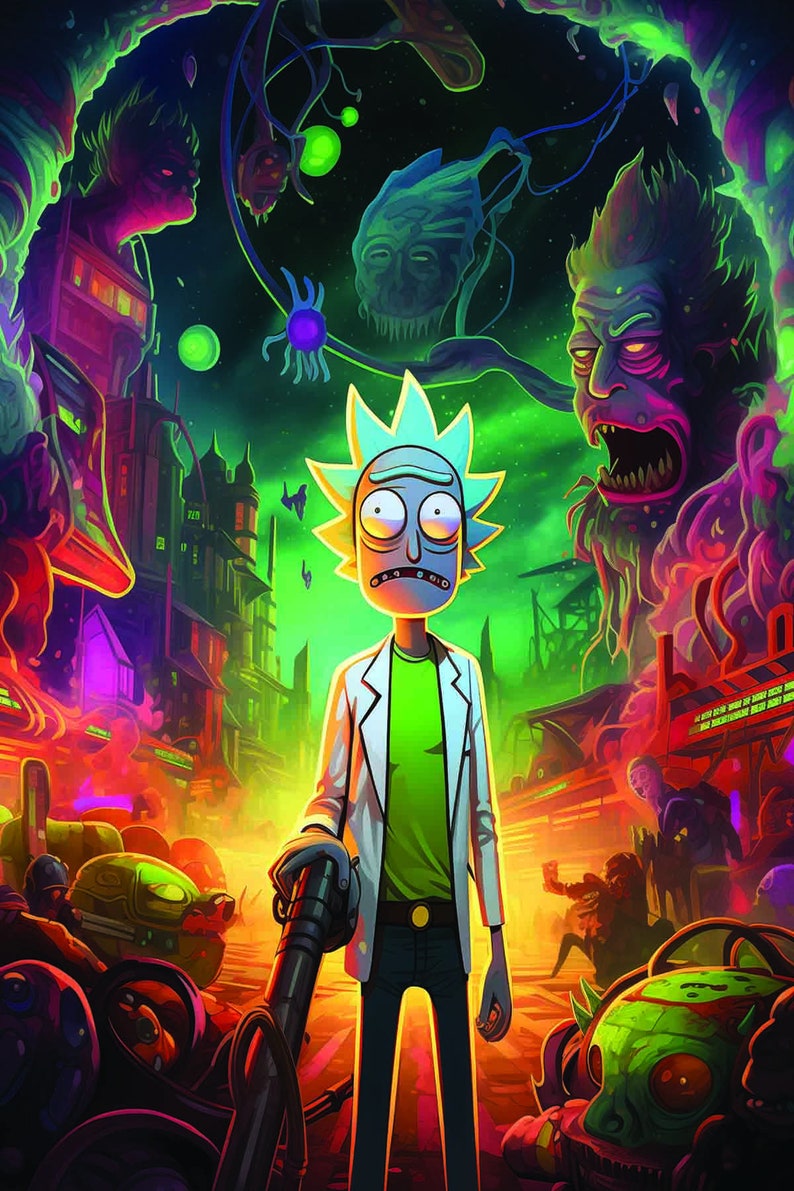Rick and Morty Poster, Rick and Morty, Digital, Rick and Morty Print ...