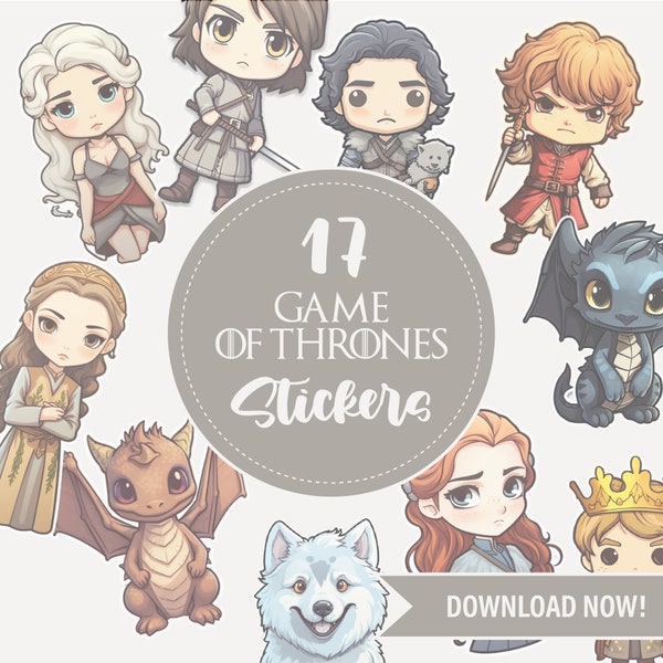 Game of Thrones Digital Stickers | GOT Stickers | Pre-cropped PNG | Design | Printable | Jon Snow | Daenerys Targaryens | Tyrion Lannister