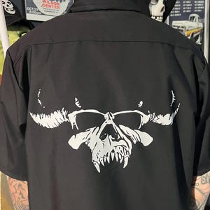 Danzig Skull Red Kap Black Work Shirt. Samhain
