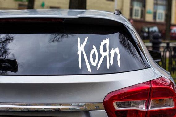 Korn All Weather Vinyl Decal  Chose Your Color