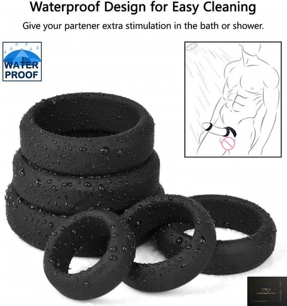 6PCS Mens Penis Rings Ejaculation Delay Cockring Silicone Erection Ring Sex  Toys