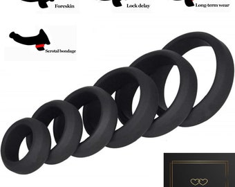 6 Pcs Silicone Cock Ring Penis Enhance Erection