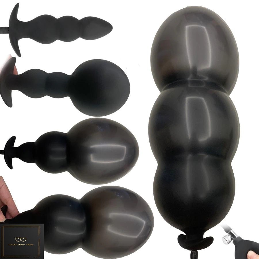 Inflatable Dildo Anal Plug With 5 Beads Built-in Silicone picture