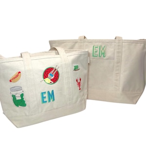 Borsa in tela ricamata: borsa personalizzata - regalo personalizzato con monogramma o icone uniche